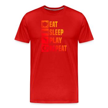 Footballeur Gardien de but Football Footballeur Football Football - T-shirt bio Premium Homme - rouge - Devant - Damien (186cm)