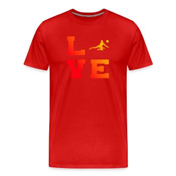 Joueuse de volleyball Volley Volley féminin - T-shirt bio Premium Homme - rouge - Devant - Damien (186cm)
