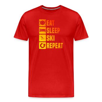 Cross-country skiing Classic Women Cross-country skiing Skate Cross-country skiing - Men's Premium Organic T-Shirt - red - Front - Damien (186cm)
