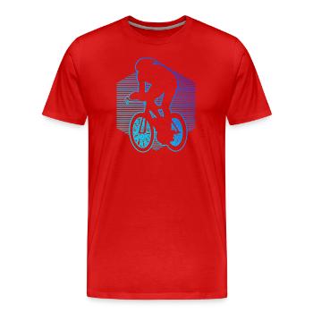 Courses de vélo de route cyclisme cyclistes de course hommes - T-shirt bio Premium Homme - rouge - Devant - Damien (186cm)
