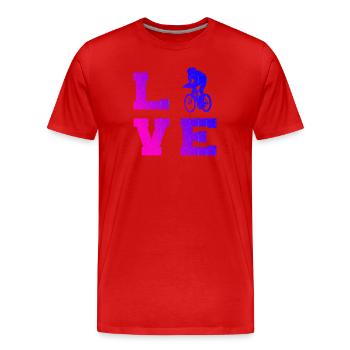 Women's Road Bike Racing Bike Men's Road Cycling - Men's Premium Organic T-Shirt - red - Front - Damien (186cm)