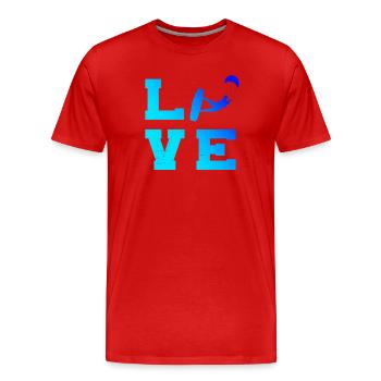 Kitesurfer Hommes Kitesurf Kitesurf Kitesurf - T-shirt bio Premium Homme - rouge - Devant - Damien (186cm)