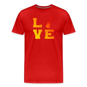 Gitarrist Guitar Damen Herren Guitar Player - Männer Premium Bio T-Shirt - Rot - Vorne - Damien (186cm)