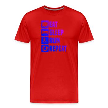 Jogging Running Fitness Cross Country Running - T-shirt bio Premium Homme - rouge - Devant - Damien (186cm)