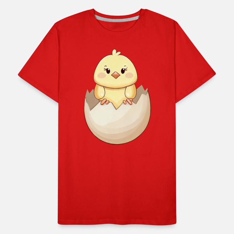 Cute kawaii chick, hatching from eggshell Men's Premium Organic T-Shirt