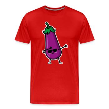 Dab Dabbing Aubergine Penis Emoji SMS meme Sex - Männer Premium Bio T-Shirt - Rot - Vorne - Damien (186cm)