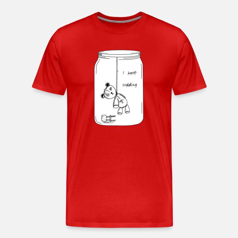 I hate cuddling (BW Version) - Men's Premium Organic T-Shirt - red