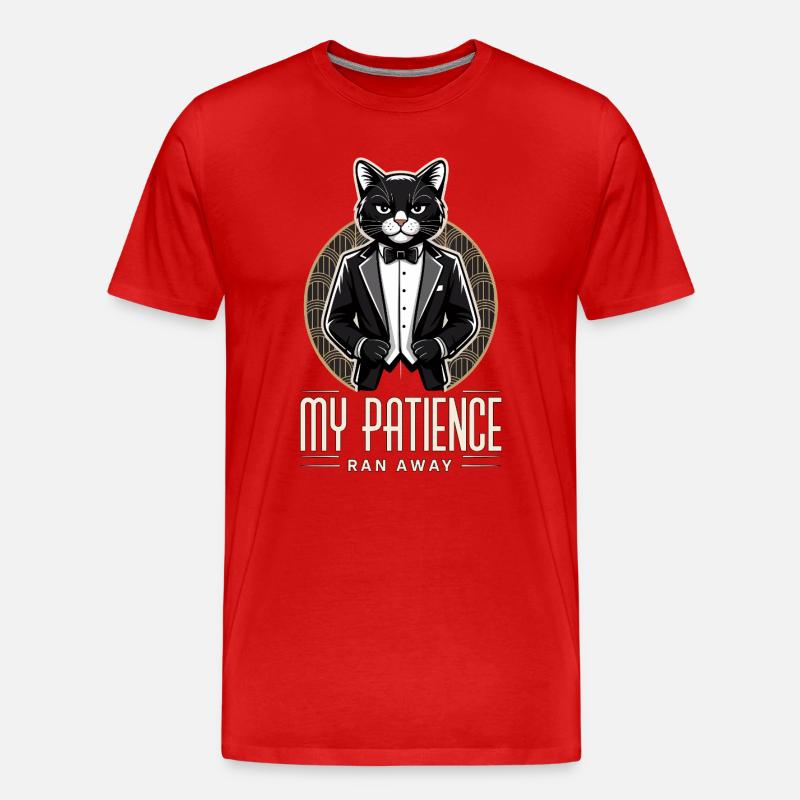 Geduld lief weg Katze - Männer Premium Bio T-Shirt - Rot
