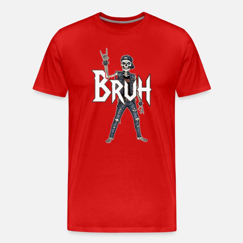 Bruh Skeleton Wippe - Männer Premium Bio T-Shirt - Rot