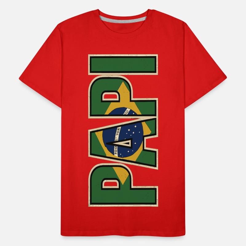 PAPI Brasil – Style rétro avec drapeaux T-shirt bio Premium Homme