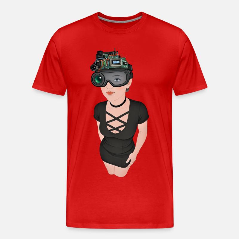 ICH BEOBACHTE DICH #2 – Geek & Sci-Fi - Männer Premium Bio T-Shirt - Rot