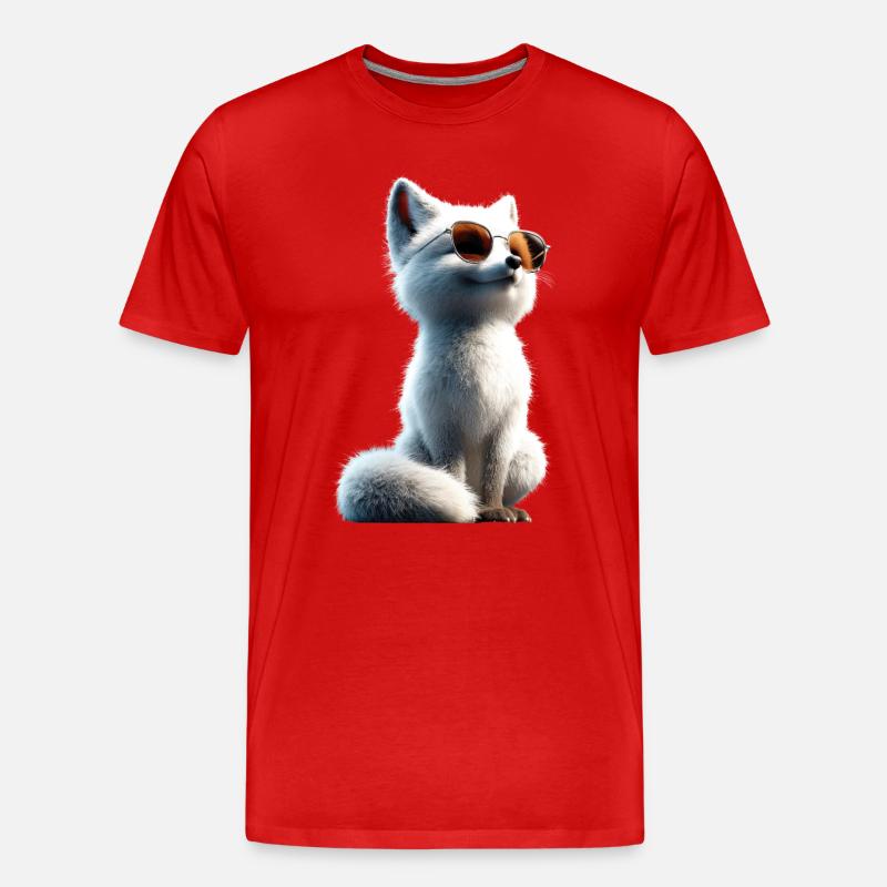 Polarfuchs Schneefuchs Eisfuchs Süßer Weißer Fuchs - Männer Premium Bio T-Shirt - Rot