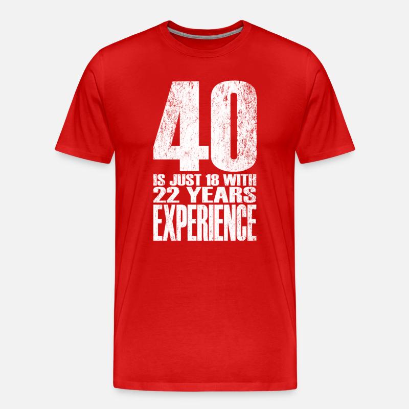 Vierzig Jahre Erfahrung - Männer Premium Bio T-Shirt - Rot