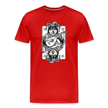 Eurasier | Jester | Maps - Men's Premium Organic T-Shirt - red - Front - Damien (186cm)