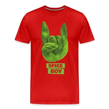 Spiceboy - Basilikum - Devil Horns - Rock ’n’ Roll - Männer Premium Bio T-Shirt - Rot - Vorne - Damien (186cm)