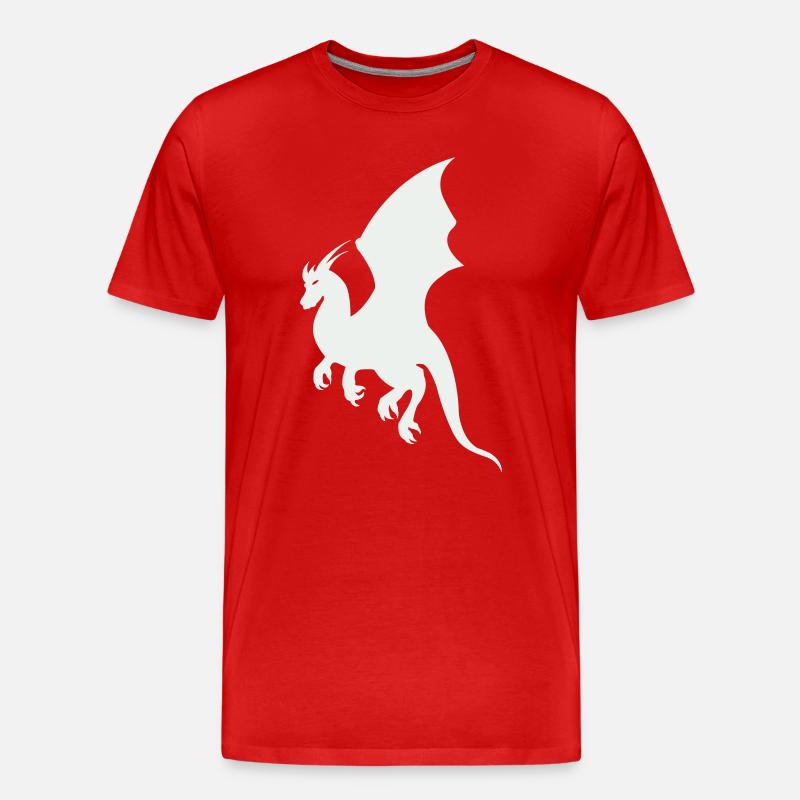 drache - Männer Premium Bio T-Shirt - Rot