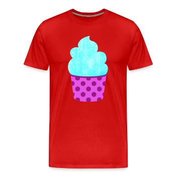 Eis Eiscreme Eiskrem Dots Punkte Softeis Sommer - Männer Premium Bio T-Shirt - Rot - Vorne - Damien (186cm)