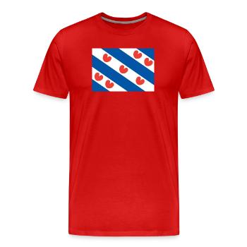 Drapeau frison - T-shirt bio Premium Homme - rouge - Devant - Damien (186cm)