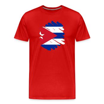 Cuba Drapeau Caraïbes Vacances Cuba Voyage La Havane - T-shirt bio Premium Homme - rouge - Devant - Damien (186cm)