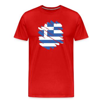 Drapeau de la Grèce Hellas Athènes Drapeau grec - T-shirt bio Premium Homme - rouge - Devant - Damien (186cm)