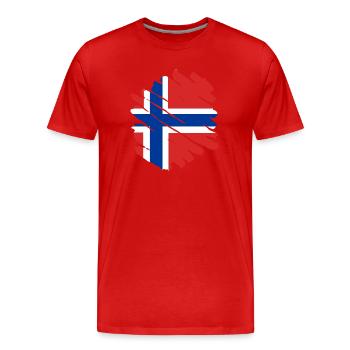 Norwegen Flagge Skandinavien Norwegische Fahne - Männer Premium Bio T-Shirt - Rot - Vorne - Damien (186cm)