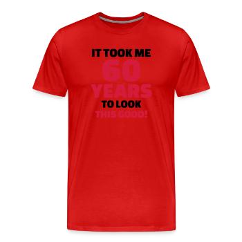 60 Years Birthday - Men's Premium Organic T-Shirt - red - Front - Damien (186cm)