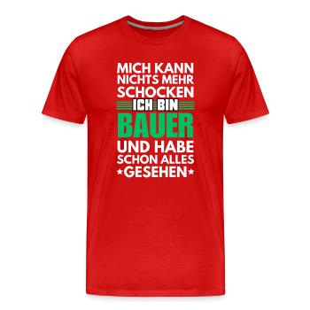 Pion non choquable - T-shirt bio Premium Homme - rouge - Devant - Damien (186cm)