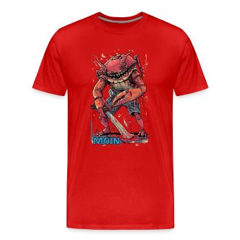 Moin de crabe côtier de la mer du Nord - T-shirt bio Premium Homme - rouge - Devant - Damien (186cm)