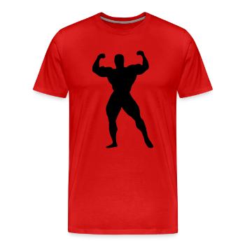 Musculation - T-shirt bio Premium Homme - rouge - Devant - Damien (186cm)