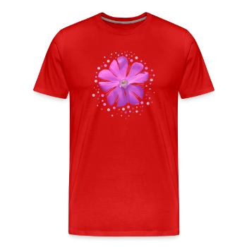pink flower - Men's Premium Organic T-Shirt - red - Front - Damien (186cm)