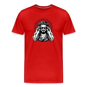 Jésus moderne - T-shirt bio Premium Homme - rouge - Devant - Damien (186cm)