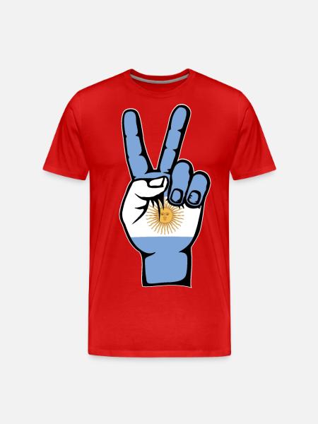 Argentina Flag Peace Symbol - Men's Premium Organic T-Shirt - red