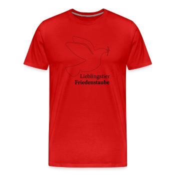 No War Krieg in der Ukraine Friedenstaube - Männer Premium Bio T-Shirt - Rot - Vorne - Damien (186cm)
