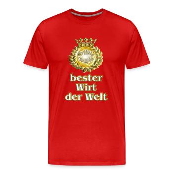goldene Serie- bester Wirt der Welt - - Männer Premium Bio T-Shirt - Rot - Vorne - Damien (186cm)
