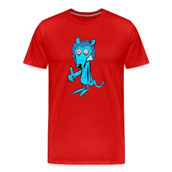 Anxious Lion - Men's Premium Organic T-Shirt - red - Front - Damien (186cm)