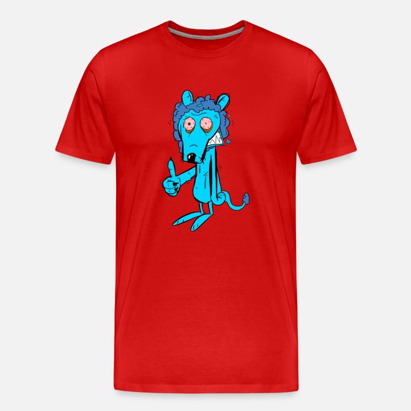Ängstlicher Löwe - Männer Premium Bio T-Shirt - Rot
