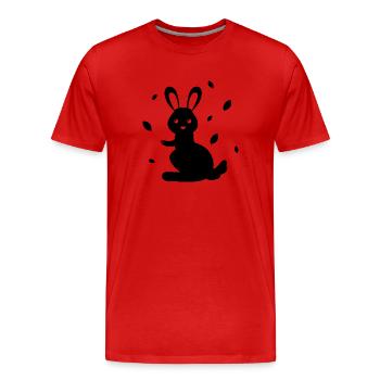 Rabbit - Rabbit Nature Easter - Men's Premium Organic T-Shirt - red - Front - Damien (186cm)