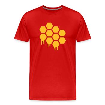 Gaufre - T-shirt bio Premium Homme - rouge - Devant - Damien (186cm)