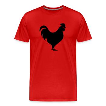 hen - Men's Premium Organic T-Shirt - red - Front - Damien (186cm)