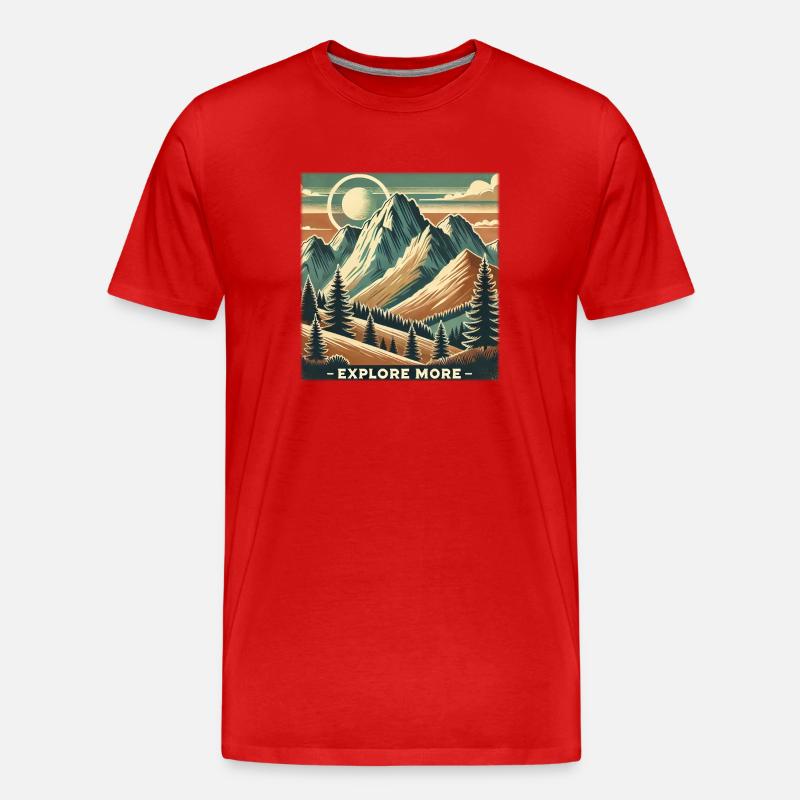 Explore more - Männer Premium Bio T-Shirt - Rot