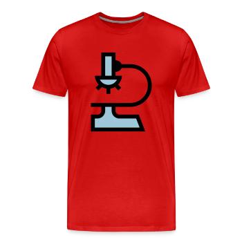 Microscope de laboratoire - T-shirt bio Premium Homme - rouge - Devant - Damien (186cm)