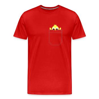 Poussin de poche PocketMonster - T-shirt bio Premium Homme - rouge - Devant - Damien (186cm)