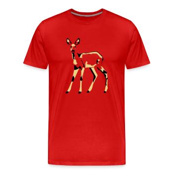 reh - Männer Premium Bio T-Shirt - Rot - Vorne - Damien (186cm)
