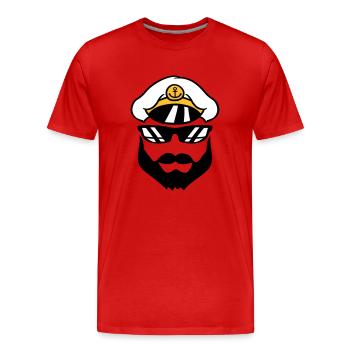 kapitaen muetze matrose seemann schiff crew team s - Männer Premium Bio T-Shirt - Rot - Vorne - Damien (186cm)