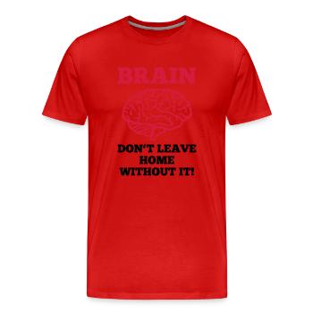 Brain - Men's Premium Organic T-Shirt - red - Front - Damien (186cm)