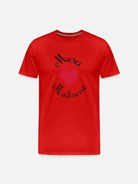 merci maîtresse cadeau fin année - T-shirt bio Premium Homme - rouge