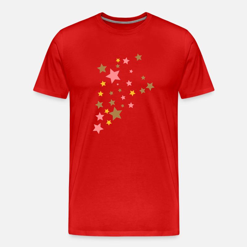 Weihnachtssterne - Männer Premium Bio T-Shirt - Rot