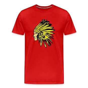 indianer - Männer Premium Bio T-Shirt - Rot - Vorne - Damien (186cm)