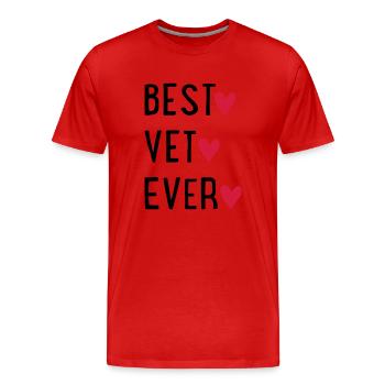 Tierarzt - Männer Premium Bio T-Shirt - Rot - Vorne - Damien (186cm)