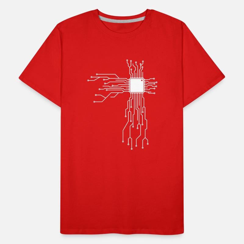 Circuit board with CPU computer design Men's Premium Organic T-Shirt